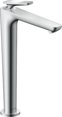 Mitigeur de lavabo AXOR Citterio C 250 surélevé CoolStart avec poignée manette coupe cubique et bonde à écoulement libre