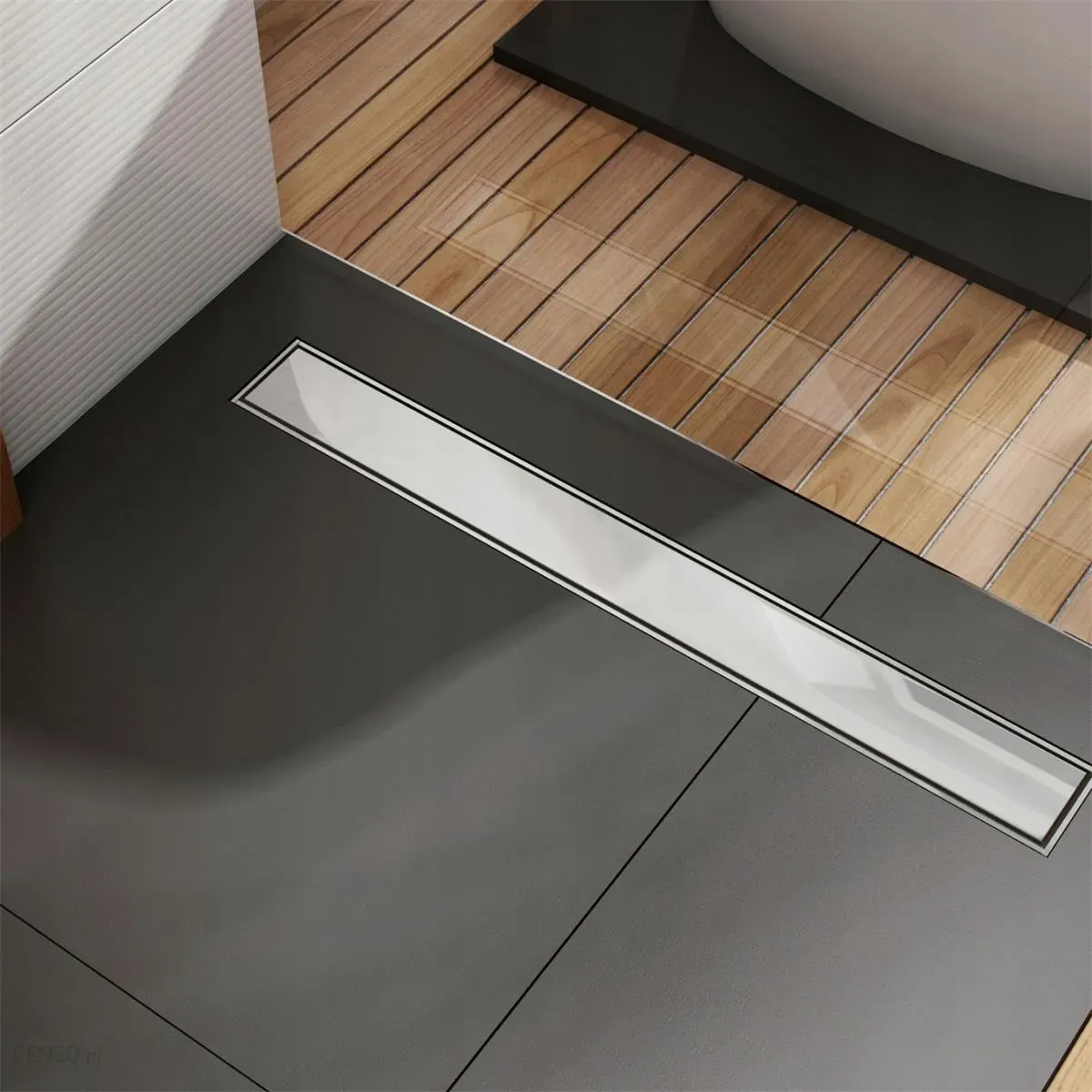 Canivelle de douche Deante 70 cm avec grille réversible prêt à carreler ou en acier inoxydable brossé - débit d'évacuation 36 L/min — vue 3