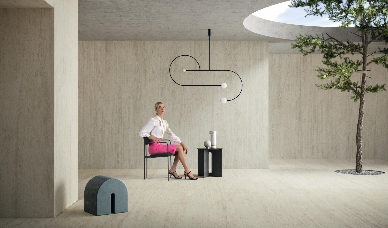 Grès cérame Marvel Travertine White Vein Grip R11 60 x 120 cm - Atlas Concorde — vue 4