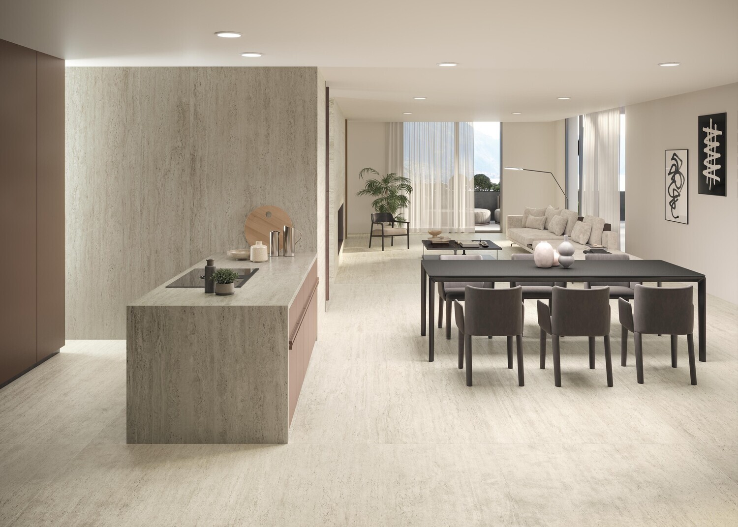 Grès cérame Marvel Travertine White Vein Grip R11 60 x 120 cm - Atlas Concorde — vue 3