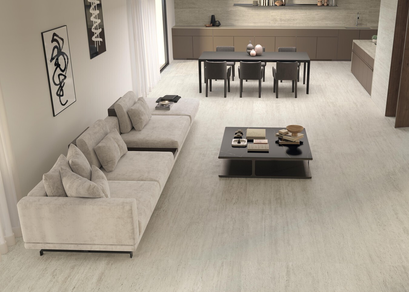 Porcelain Stoneware Marvel Travertine White Vein Grip R11 60 x 120 cm - Atlas Concorde