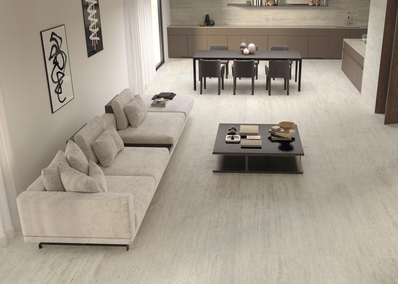 Porcelain Stoneware Marvel Travertine White Vein Grip R11 60 x 120 cm - Atlas Concorde