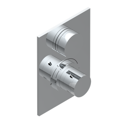 Set de finition THG pour douche thermostatique à encastrer avec un robinet d'arrêt - Collection "Yoko"