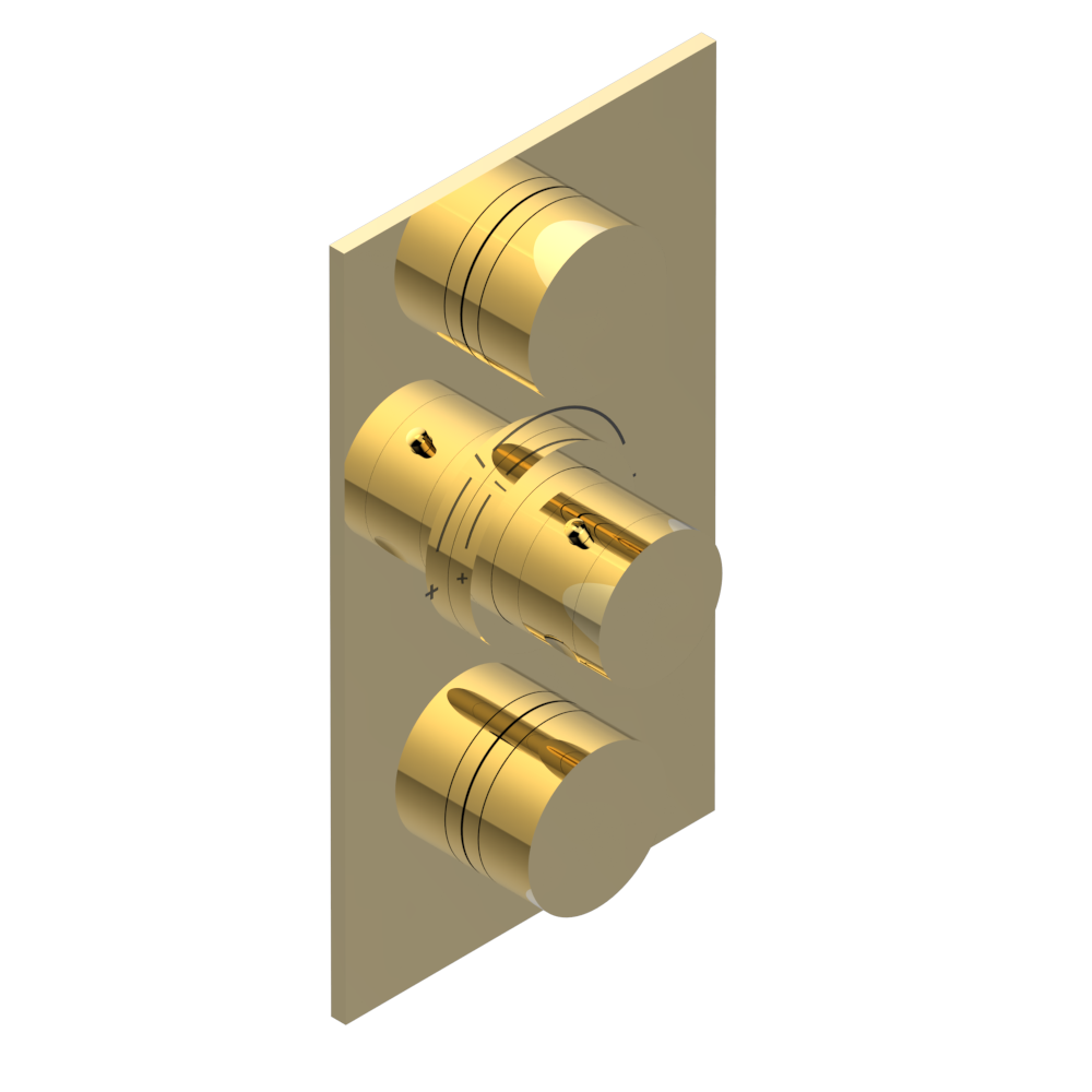 Set de finition THG pour douche thermostatique à encastrer avec deux robinets d'arrêt à 2 fonctions - Collection "Yoko"