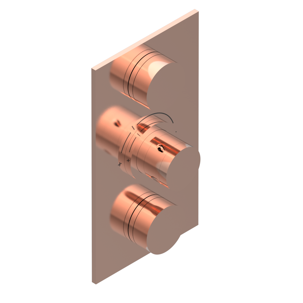 Set de finition THG pour douche thermostatique à encastrer avec deux robinets d'arrêt à 2 fonctions - Collection "Yoko" — vue 3