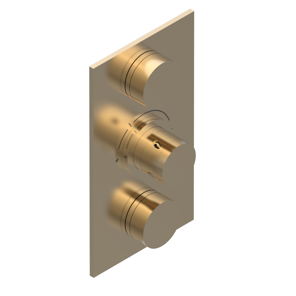 Set de finition THG pour douche thermostatique à encastrer avec deux robinets d'arrêt à 2 fonctions - Collection "Yoko" — vue 4