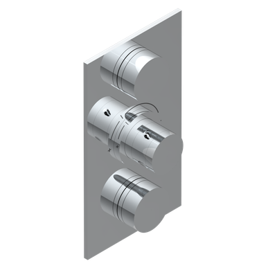 Set de finition THG pour douche thermostatique à encastrer avec deux robinets d'arrêt à 2 fonctions - Collection "Yoko"