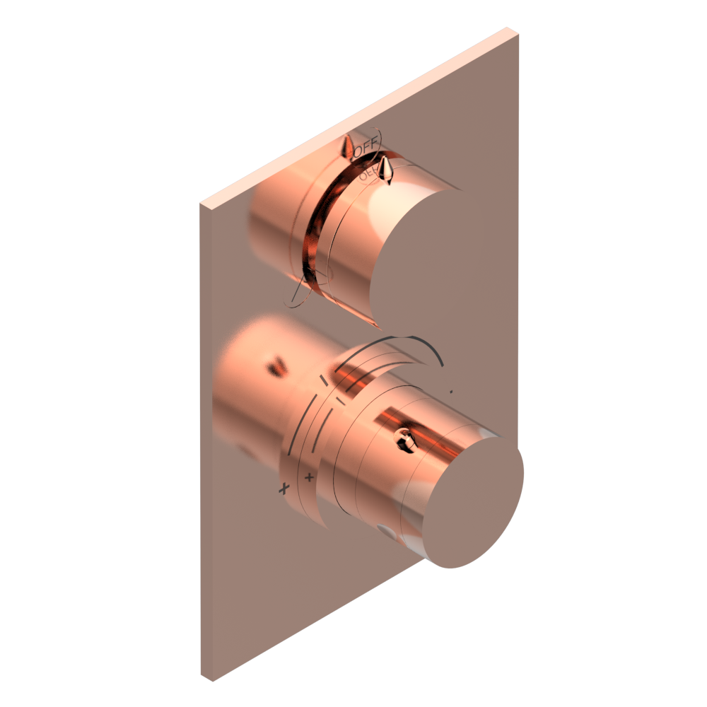 Set de finition THG pour douche thermostatique à encastrer 2 fonctions avec inverseur - Collection "Yoko" — vue 4