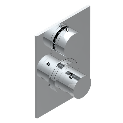 Set de finition THG pour douche thermostatique à encastrer 2 fonctions avec inverseur - Collection "Yoko"