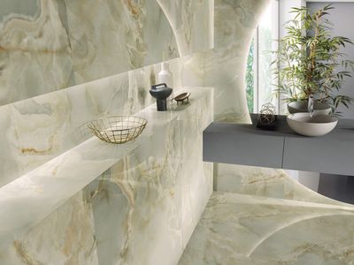 Grès cérame Tagina Onice Reale Smeraldo brillant 60 x 120 cm, rectifié - Choix commercial