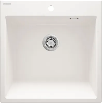Deante Eridan Single-Bowl Granite Undermount Kitchen Sink 60 x 61 cm in Alabaster with Automatic Drainage