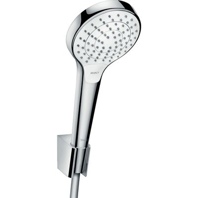 Support mural Hansgrohe avec douchette à main Croma Select S 3 jets et flexible Isiflex 1,25 m