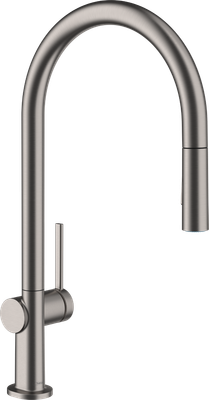 Mitigeur de cuisine Hansgrohe Talis M54 210 avec douchette extractible 2 jets, sBox en noir chromé brossé