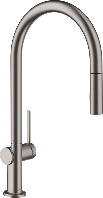 Mitigeur de cuisine Hansgrohe Talis M54 210 avec douchette extractible 2 jets, sBox en noir chromé brossé — 72801340