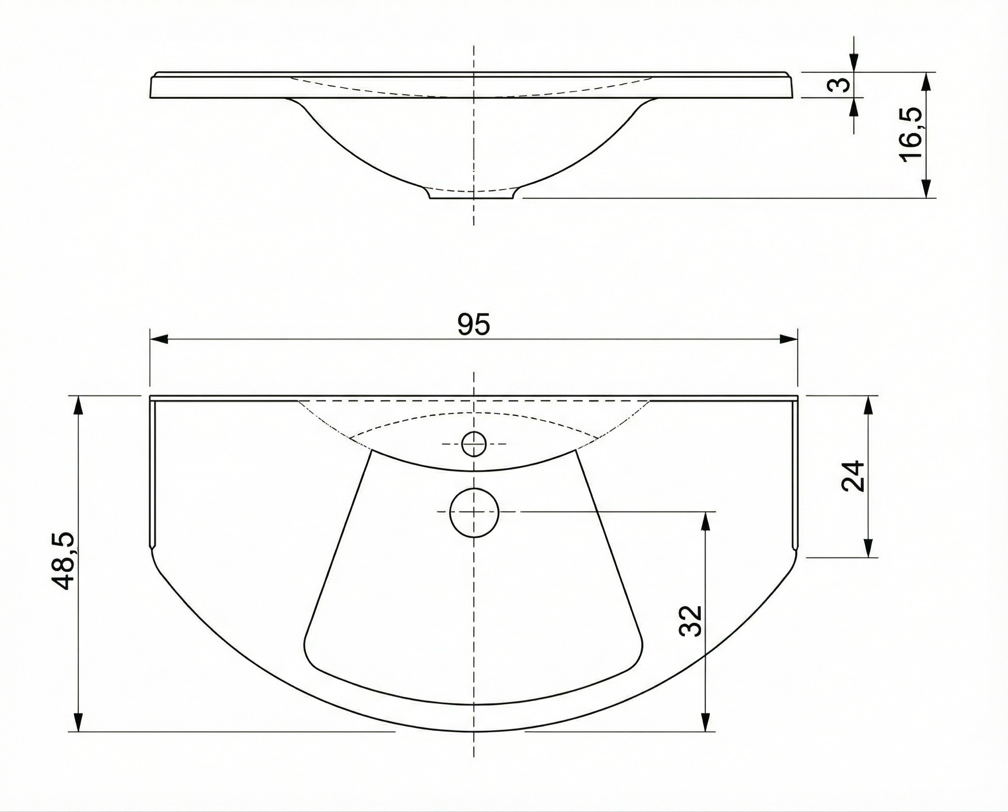 Plan-vasque Meditec 95 cm en granité noir - vue 3