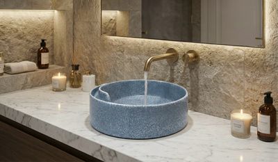 Bol à poser "Arobase" 40 cm granité gris