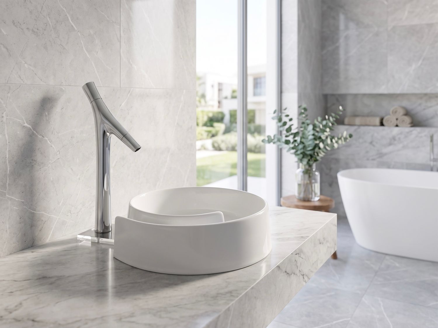 Countertop basin "Arobase" 40 cm in white — Product view 4