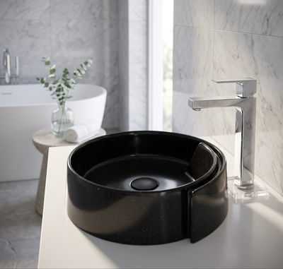 Bol à poser "Arobase" 40 cm granité noir