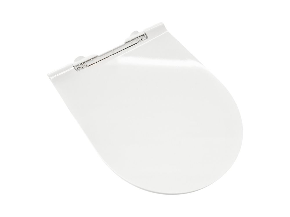 Abattant antibactérien WC Geberit One à abaissement automatique, cache blanc alpin