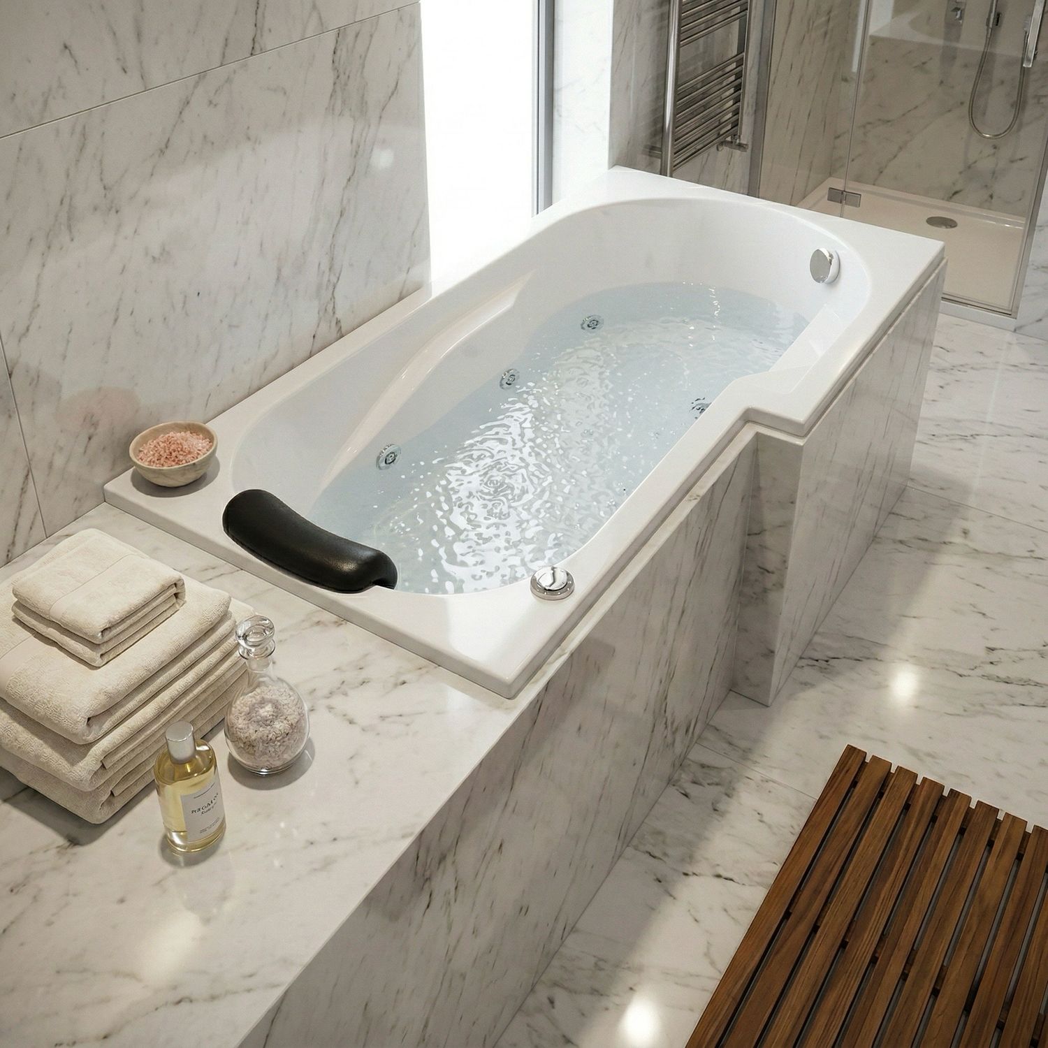 Twin Right Whirlpool Bathtub 160 x 85 cm