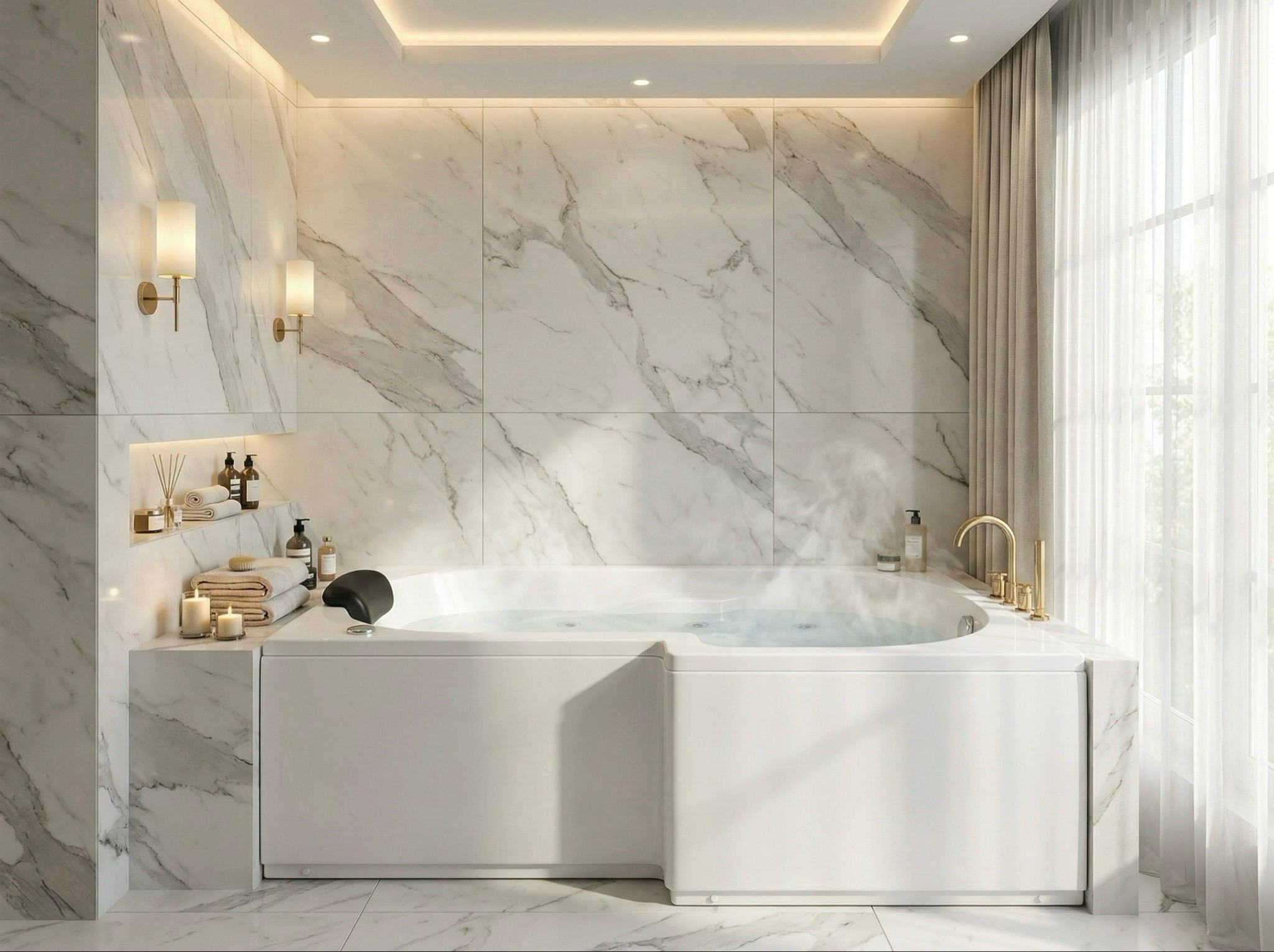 Baignoire Twin droite hydromassage simple 160 x 85 cm - vue 2