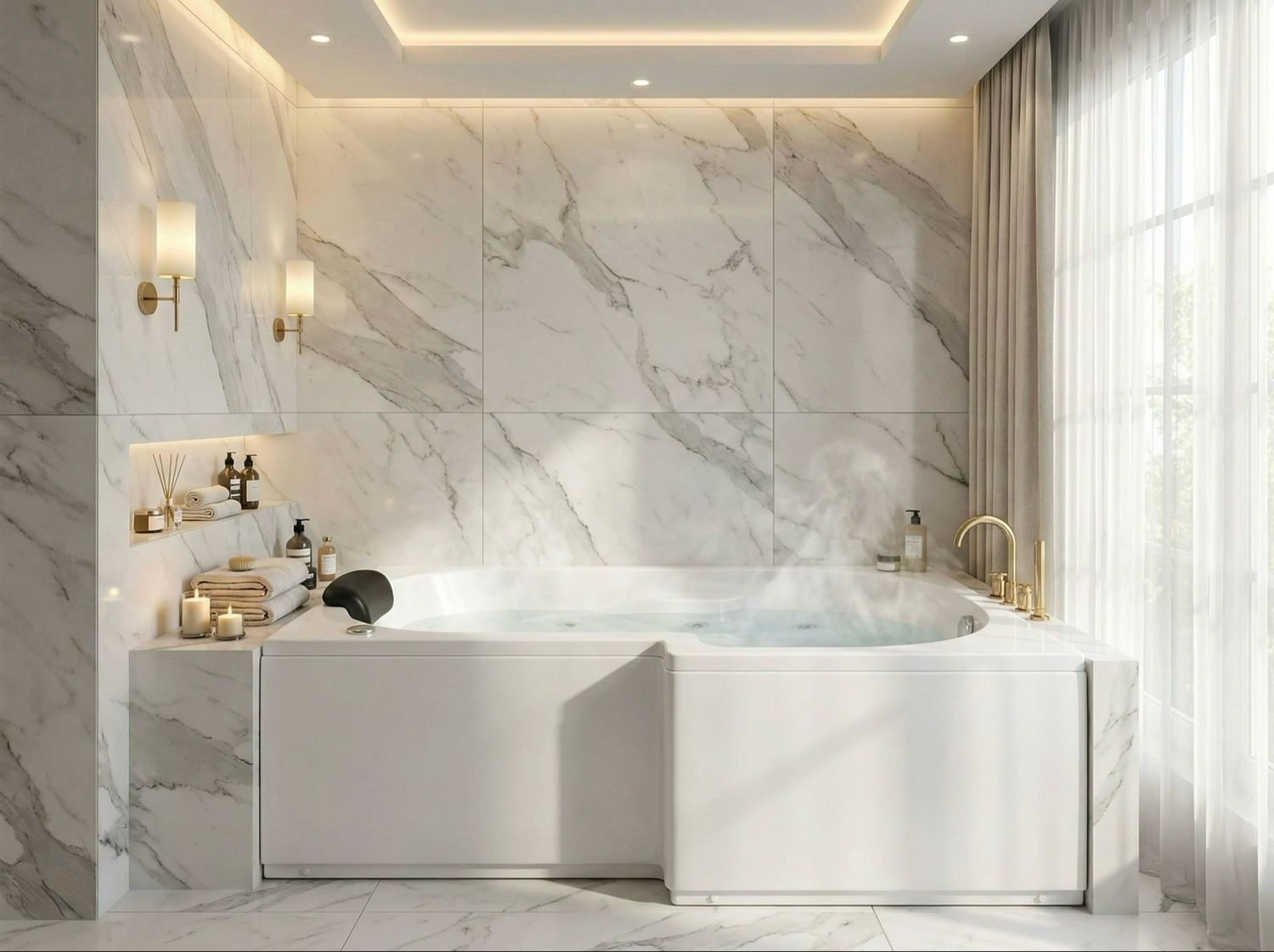Twin Right Whirlpool Bathtub 160 x 85 cm