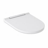 Abattant antibactérien WC Geberit One à abaissement automatique, cache blanc chromé brillant