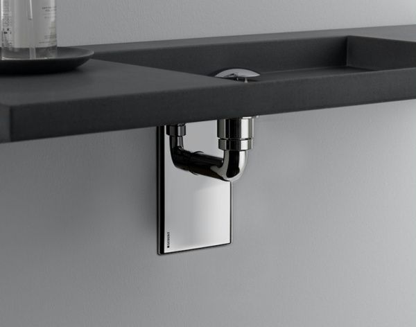 Kit de siphon à encastrer pour lavabo Geberit, sortie horizontale