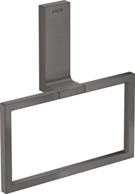 Anneau porte-serviettes AXOR Universel Rectangulaire en noir chromé brossé