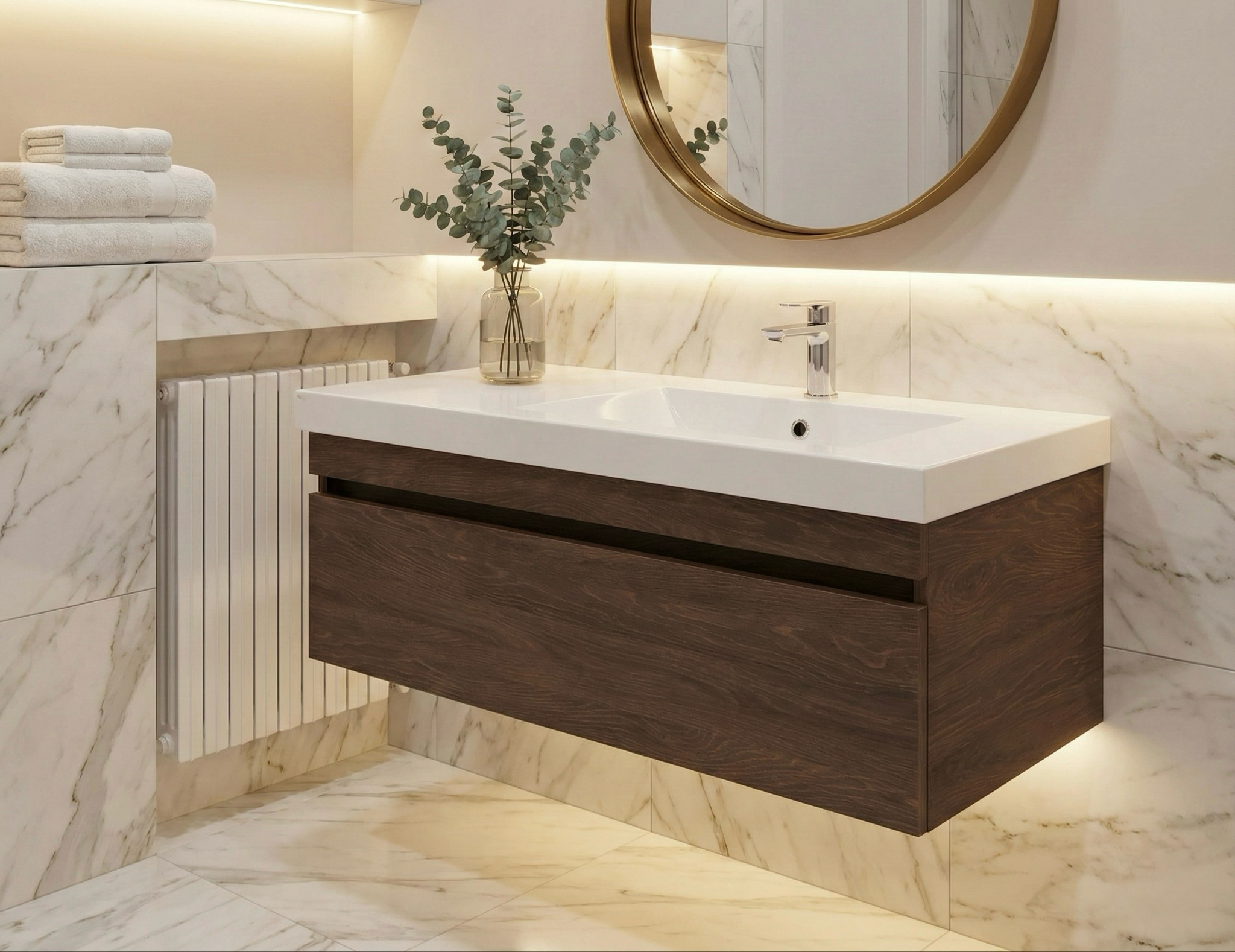 Meuble de salle de bains Spazio 100 cm à un tiroir (sans vasque) - vue 2