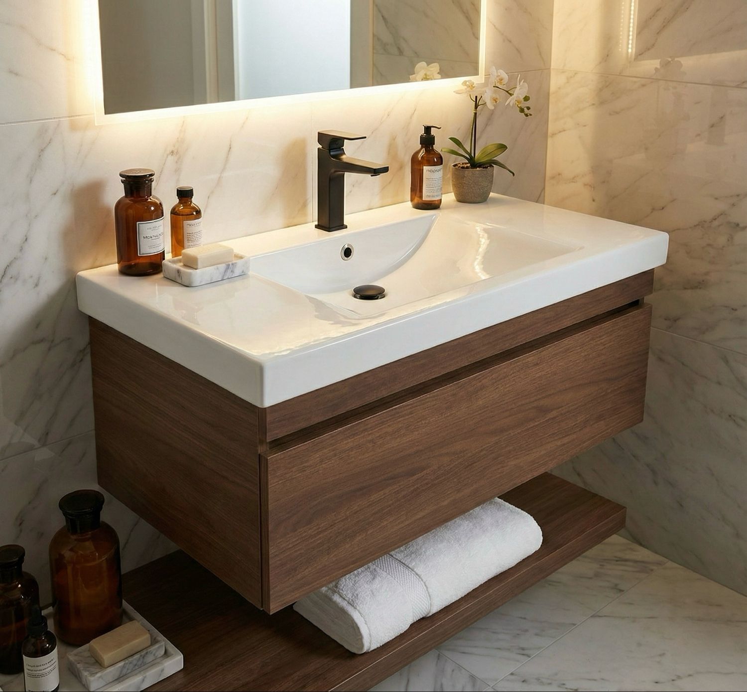 Bathroom Furniture Spazio 90 cm with One Drawer (Without Basin)