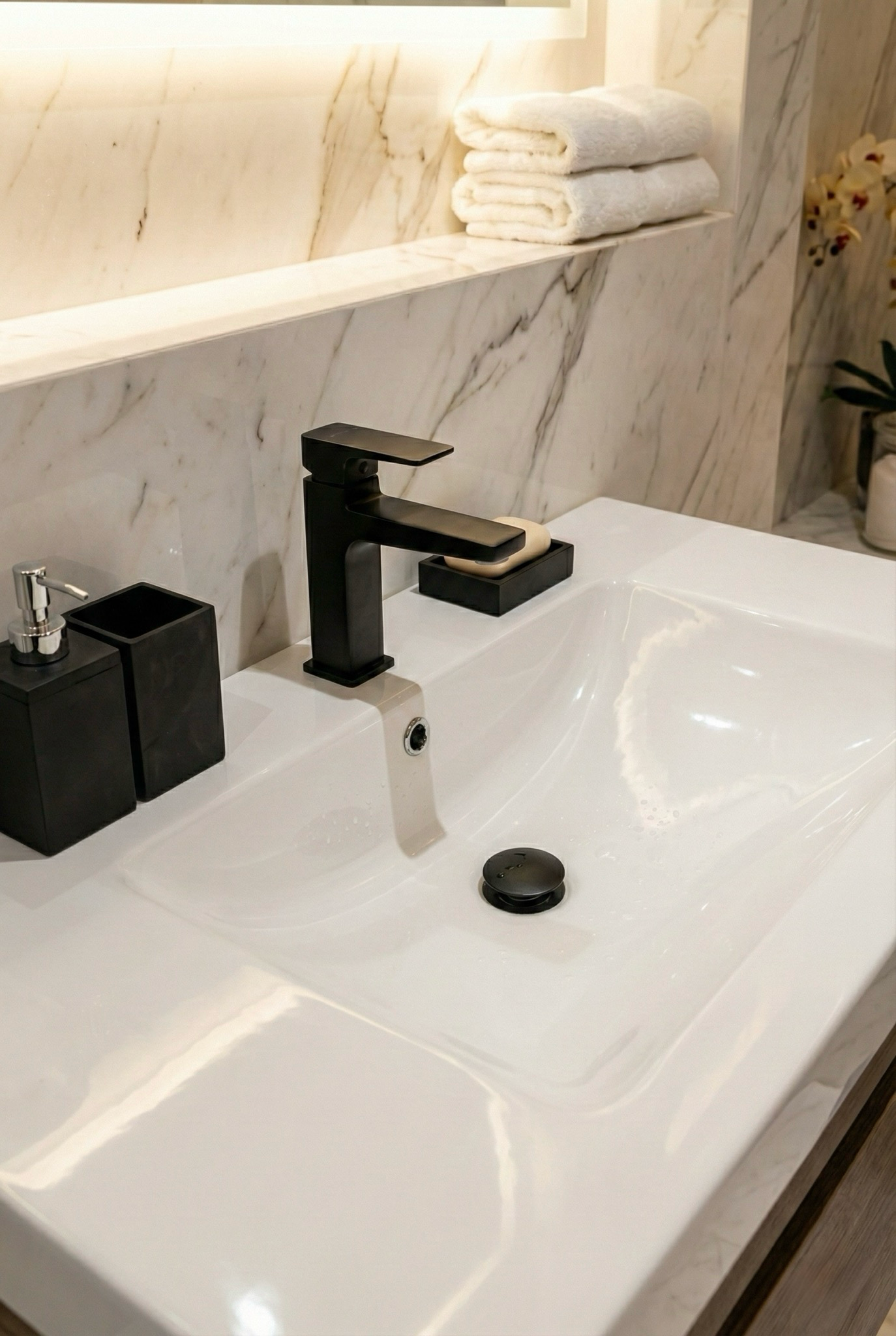 Meuble de salle de bains Spazio 90 cm à un tiroir (sans vasque) - vue 2