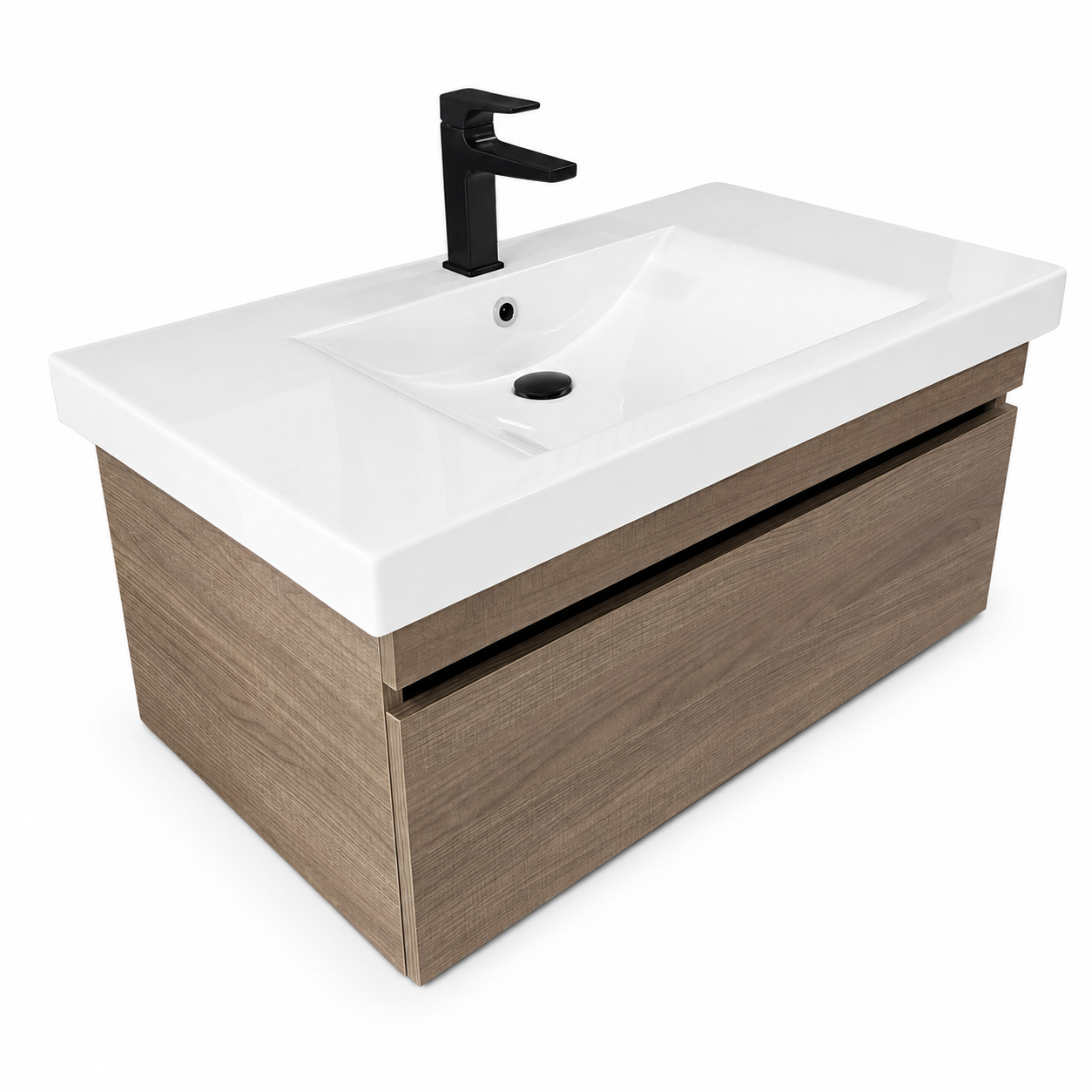 Meuble de salle de bains Spazio 90 cm à un tiroir (sans vasque) - vue 18