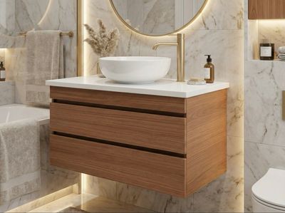 Bathroom Furniture Stone 90 cm with Two Drawers (without Basin)