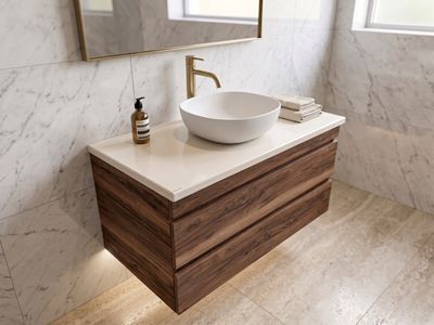 Bathroom Furniture Stone 90 cm with Two Drawers (without Basin)