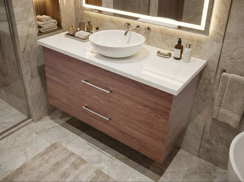 Meuble de salle de bains Stone 120 cm à deux tiroirs (sans vasque)
