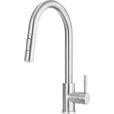 Mitigeur de cuisine Deante Lima avec douchette extractible en acier  brossé 2 jets