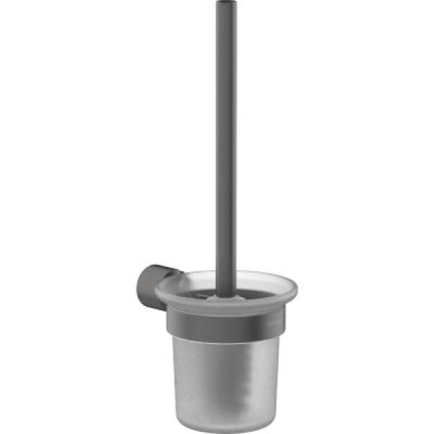 Wall-mounted Deante Arnika broom holder in titanium
