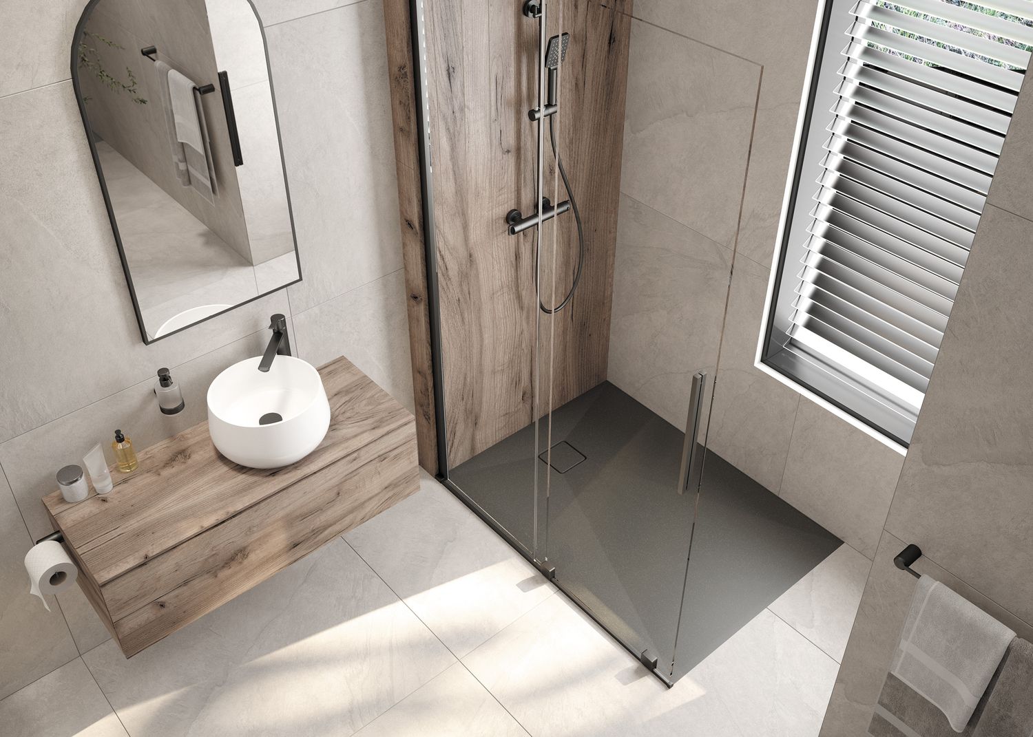Titanium Deante Arnika Toilet Roll Holder