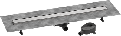 ​Pack complet Hansgrohe RainDrain Go pour installation caniveau de douche à carreler 1000 mm en acier inoxydable brossé - débit d'évacuation 31 L/min