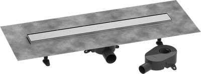 Pack complet Hansgrohe RainDrain Go pour installation caniveau de douche à carreler 700 mm en acier inoxydable brossé - débit d'évacuation 31 L/min