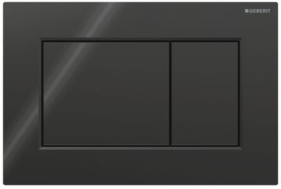 Geberit Sigma01 square plaque de déclenchement noir, déclencheur frontal, matière synthétique.