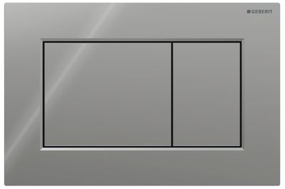 Geberit Sigma01 square plaque de déclenchement, chromé brillant, plaque murale de déclenchement 2 boutons.