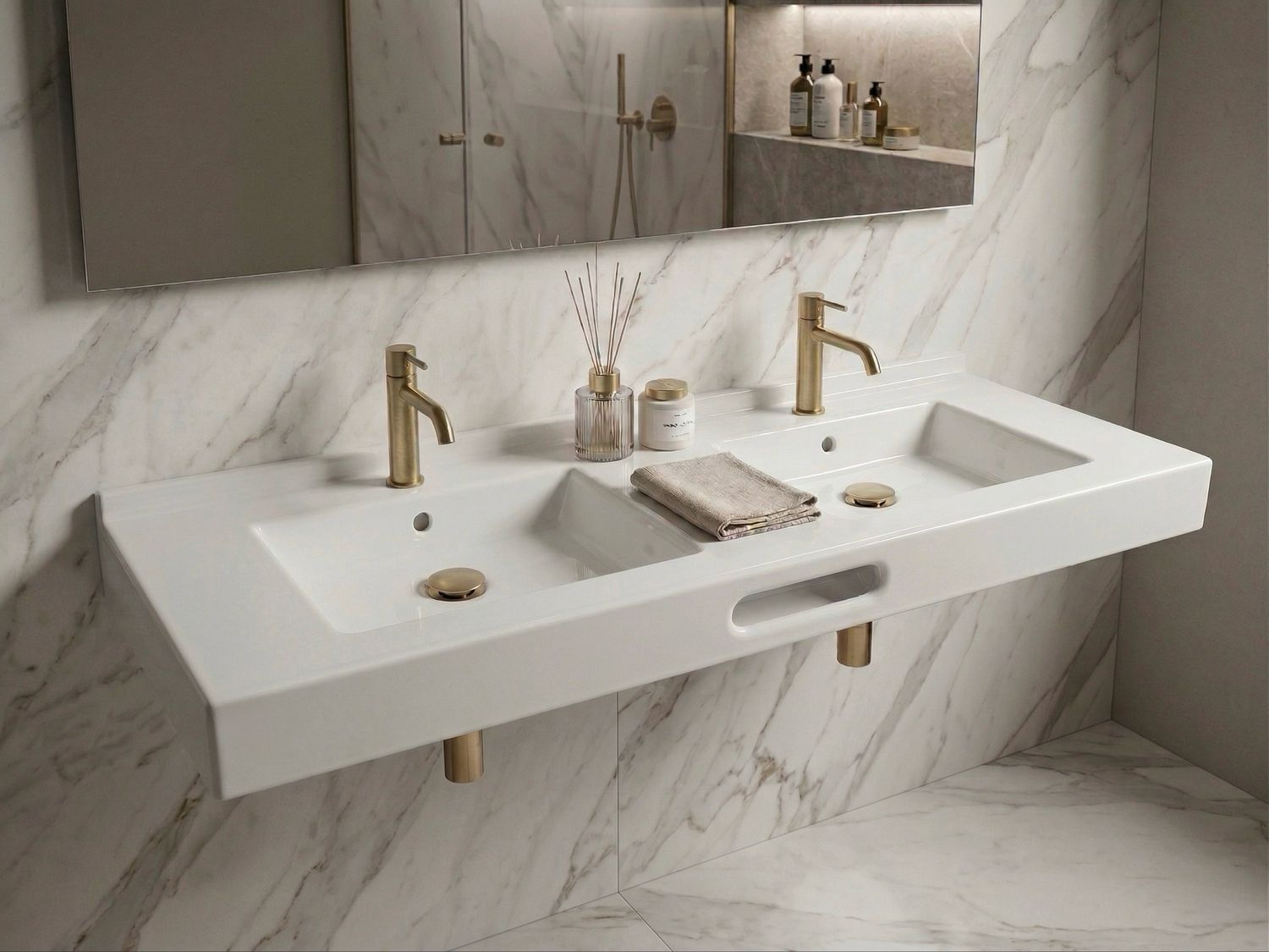 Vita 140 cm Double Washbasin Countertop