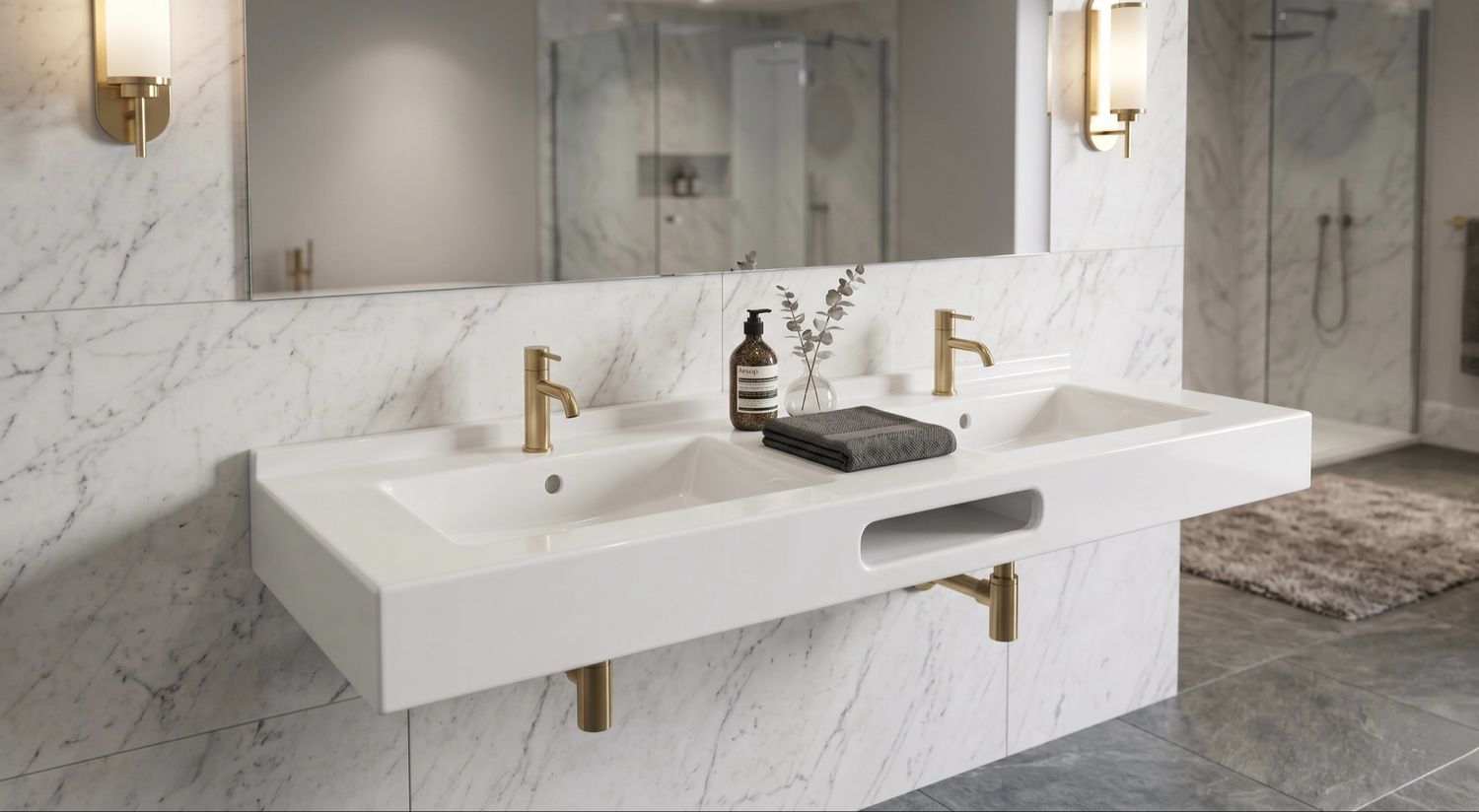 Vanity top double Vita 140 cm — Product view 6