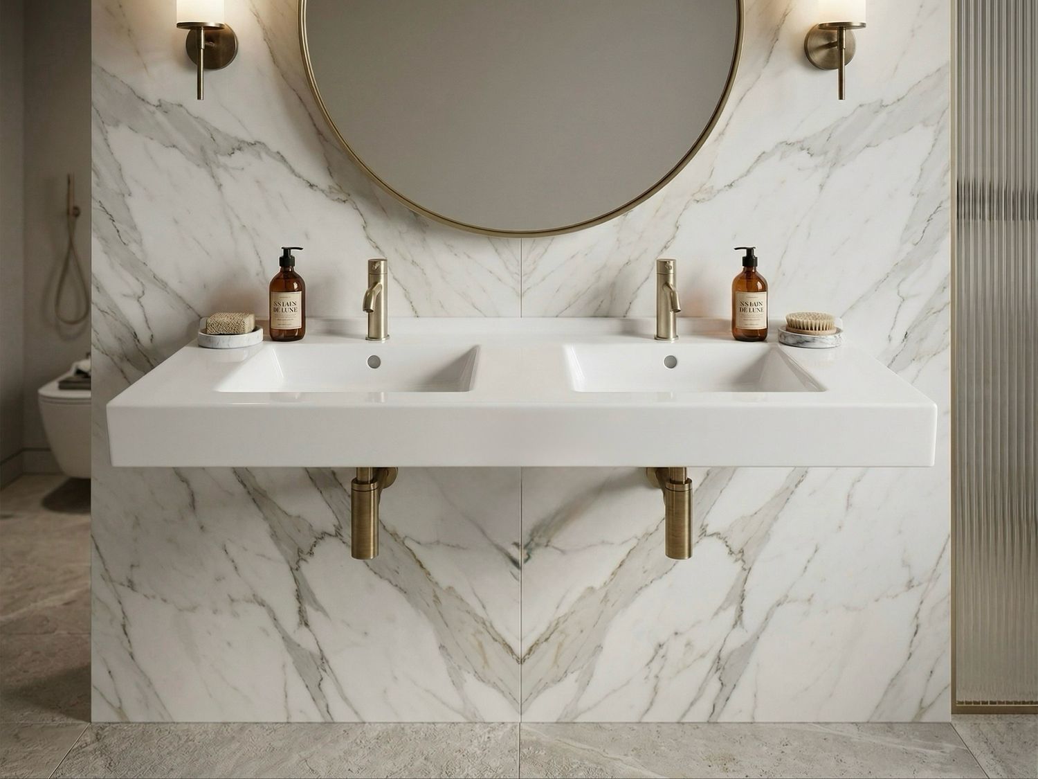 Vita 140 cm Double Washbasin Countertop