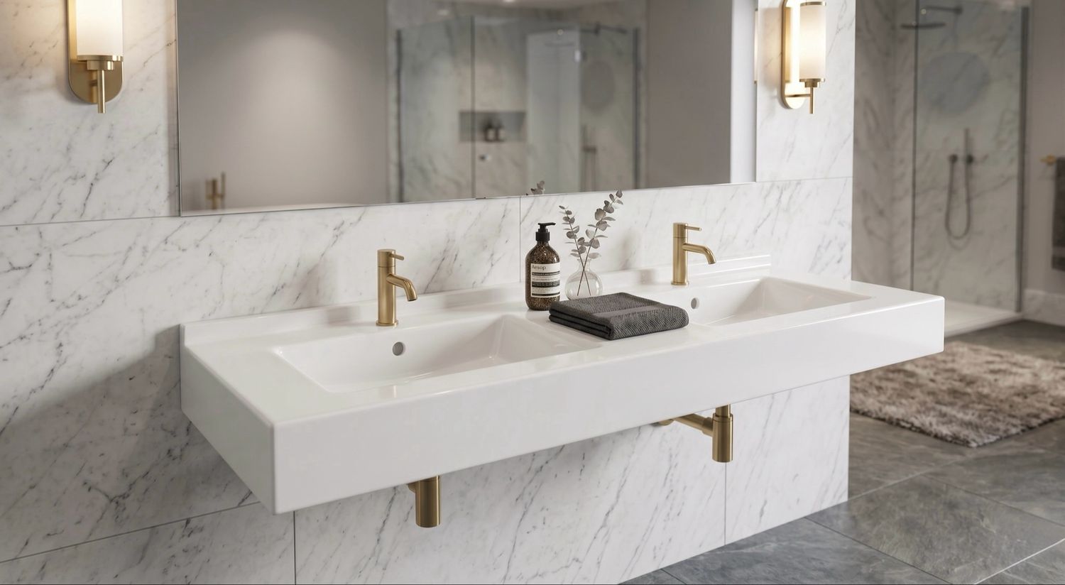 Vanity top double Vita 140 cm — Product view 3