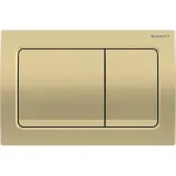 Bouton de déclenchement double plaque de chasse d'eau carré Geberit Alpha01 en laiton mat brossé.