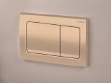 Geberit Alpha01 square plaque de déclenchement, Or rouge brossé mat, two-button flush plate.