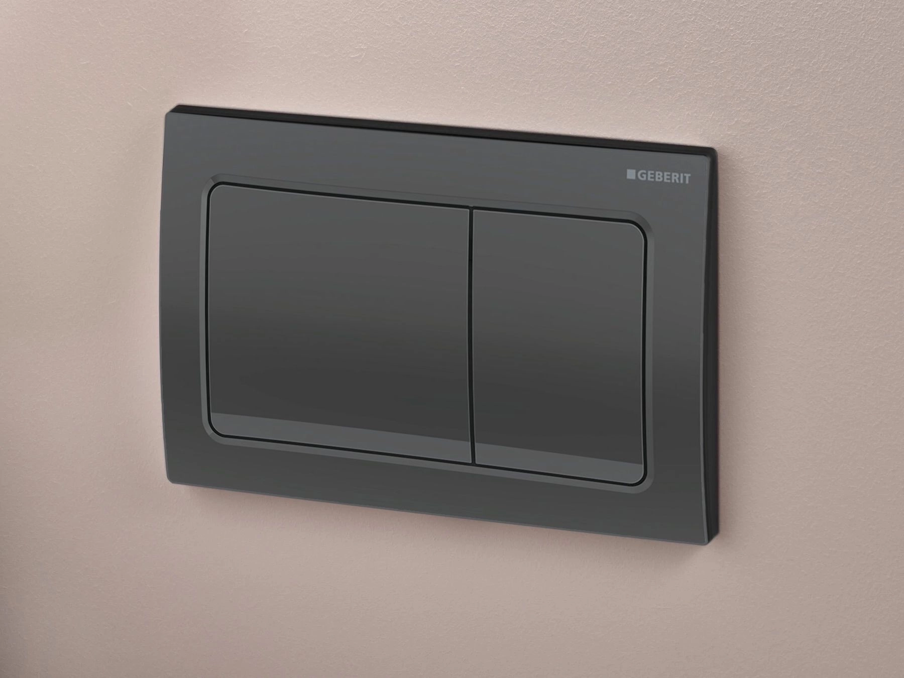 Plaque de déclenchement Alpha01 square / Noir chromé brossé mat